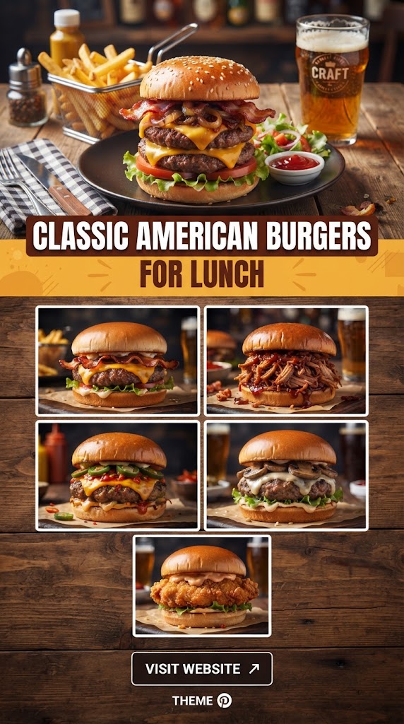 Classic American Burgers for Lunch