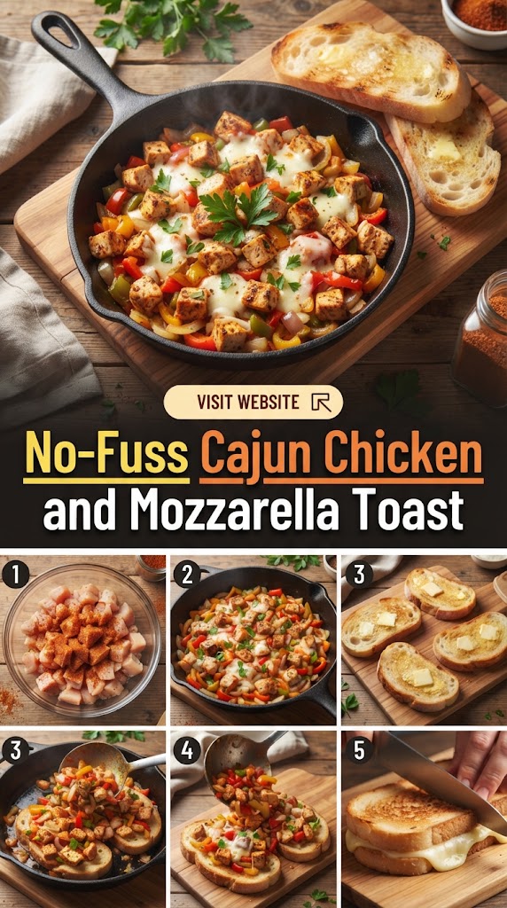 No-Fuss cajun chicken and mozzarella toast