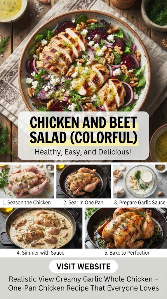 Chicken and Beet Salad (Colorful)