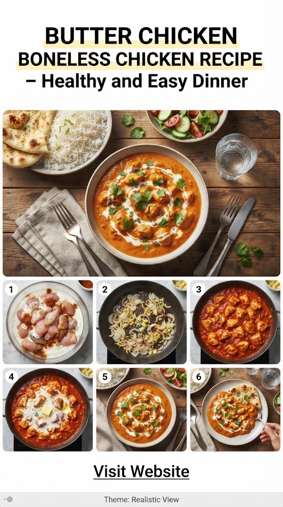 Butter Chicken Boneless Chicken Recipe – Healthy and Easy Dinner
