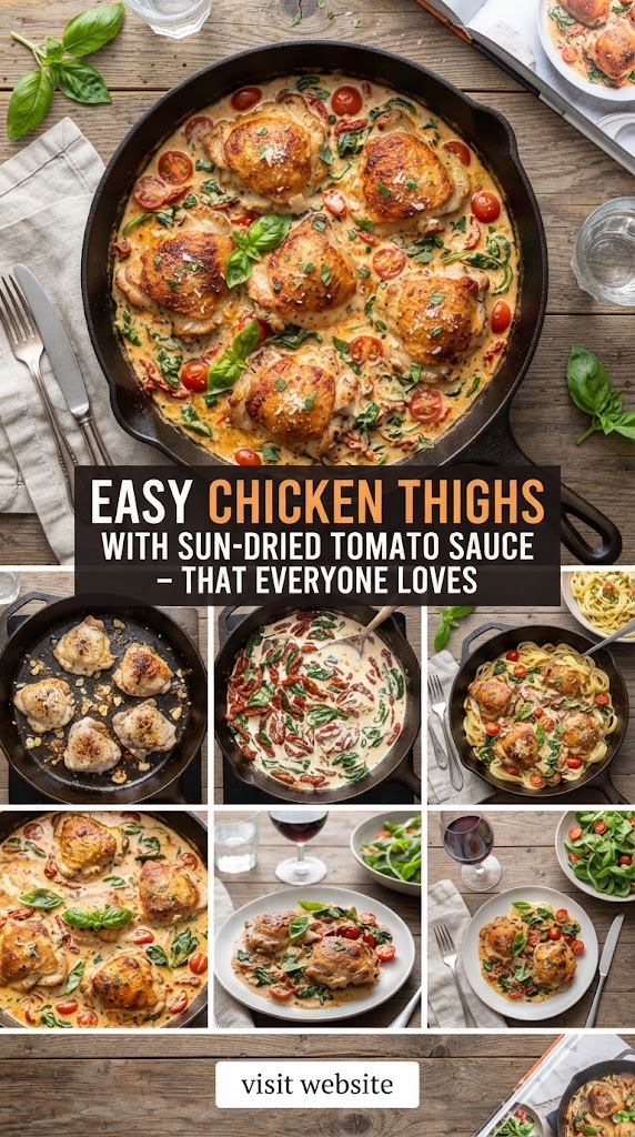 Easy Chicken Thighs with Sun-Dried Tomato Sauce – That Everyone Loves